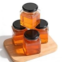Vente chaude, échantillon gratuit d'usine, récipient alimentaire en verre transparent personnalisé de forme carrée, vide, 150 ml, pot de stockage avec couvercle à vis