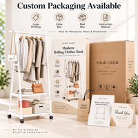 Porte-manteau multifonctionnel en métal épais et tissu personnalisé avec cintre mobile et support de séchage Rangement polyvalent pour outils et vêtements