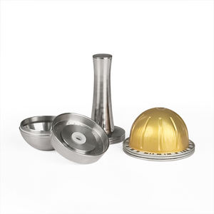 Juego al por mayor de cápsulas reutilizables de acero inoxidable, cápsulas vacías de aluminio recargables para café, el mejor material metálico - Product Image 1