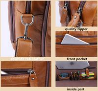 Nouveau Sac à Bandoulière en Cuir pour Homme, Style Vintage, 17 Pouces, avec Fermeture Éclair, pour Ordinateur Portable et Documents