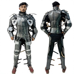 Ensemble d'armure en acier à ressort médiéval loup noir ~ bataille reconstitution historique guerrier costume complet d'armure pour Costume d'Halloween - Product Image 1