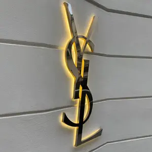 カスタム3Dロゴ壁ロゴ屋内オフィスストアバックライト付きレターサイン会社主導ビジネスカスタムLEDロゴサイン