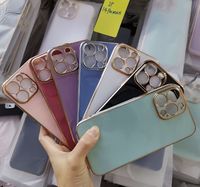Étui plaqué or à bords droits 6D pour Samsung S24Ultra, étui de téléphone en TPU plaqué or pour Samsung S24Plus