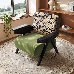 Nordique De Luxe Moderne En Bois Massif Bras Canapé <span class=keywords><strong>Chaise</strong></span> Loisirs Salon Chambre Paresseux Salon Unique Élégant Accent Design à Vendre - Product Image 3