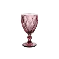 Garbo hot sale 11oz engraved diamond purple color glass glassware cup in gb26206dl 1 high quality glass cup