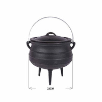 Ensemble de cuisine de camping pré-assaisonné pour l'extérieur, casserole de cuisson en fonte à trois pieds, pot sud-africain en fonte, four hollandais en fonte