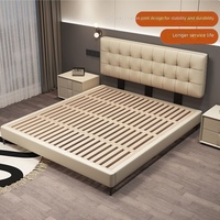 Lit en cuir minimaliste moderne, lit plateforme rembourré avec tiroirs de rangement réglables ultra-minces pour la chambre à coucher