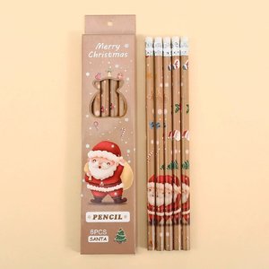 Fabricant en gros <span class=keywords><strong>de</strong></span> papeterie créative <span class=keywords><strong>de</strong></span> haute qualité, 6 crayons <span class=keywords><strong>de</strong></span> Noël adaptés aux étudiants pour dessiner et croquis - Product Image 2