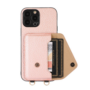 Portafoglio porta carte custodia del telefono per <span class=keywords><strong>Iphone</strong></span> 15 13 14 12 <span class=keywords><strong>11</strong></span> PRO MAX <span class=keywords><strong>cover</strong></span> in finta <span class=keywords><strong>pelle</strong></span> con cordino della cinghia all'ingrosso della fabbrica - Product Image 2