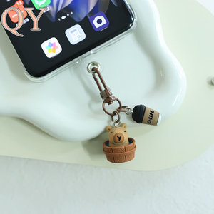 QY น่ารักเรซิ่น capybara พวงกุญแจ Kawaii สัตว์กระเป๋าเสน่ห์กระเป๋าเป้สะพายหลังจี้ของขวัญสำหรับผู้หญิงสาวๆเพื่อนขายส่ง - Product Image 5