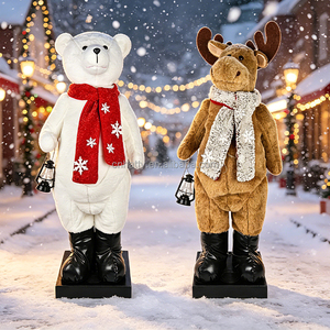 Factory Outlet Hatty 42-45 Inch Eco-Friendly Plastic+Cloth Plush Figurine Telescopic Leg <b>Christmas</b> Ornaments Reindeer Decor - Product Image 1
