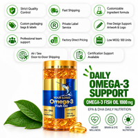 Gélules d'huile de poisson Oméga-3 OEM ODM 1000mg EPA DHA Acides gras marins Complément alimentaire nutritionnel quotidien Marque privée Vente en gros B2B