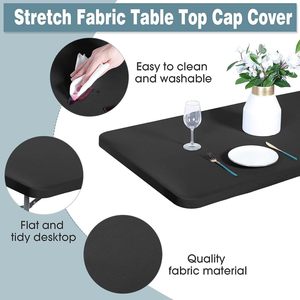 <span class=keywords><strong>Mantel</strong></span> de comedor <span class=keywords><strong>Rectangular</strong></span> elástico de cuatro lados moderno cubierta de mesa de Spandex para Banquete de boda de Hotel - Product Image 4