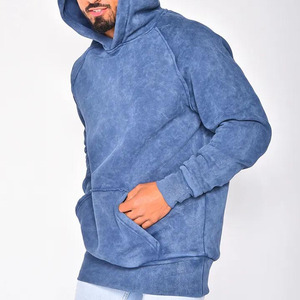 Sweat à capuche d'hiver 100 % coton délavé à l'acide de haute qualité pour hommes, avec logo personnalisé, en tissu polaire, style streetwear, vente en gros, meilleur prix - Product Image 5