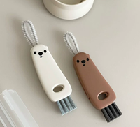 Brosse de nettoyage pour bouteilles isothermes, biberons, boîtes à lunch, couvercles de tasses, rainures et fentes, 13,3*7,3*3 cm, pour éliminer les taches