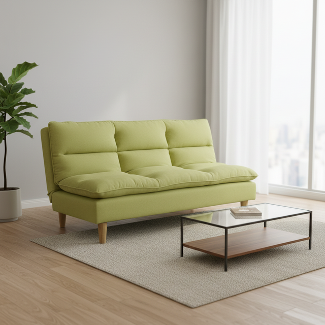 Nisco Factory Direct Sales Wholesale Modern Soft Fabric Extendable Loveseat Armless Sofa Bed 3-Seater Living Room Bedroom Hotel