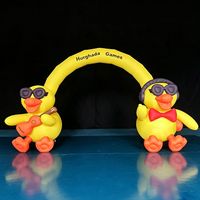Arco Inflable Gigante Personalizado con Forma de Pato, Gafas de Sol y Guitarra, de Tela Oxford Resistente al Sol, Fácil de Instalar para Entrada de Fiestas y Festivales de Música