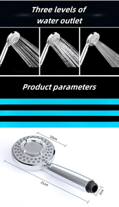 Pommeau <span class=keywords><strong>de</strong></span> <span class=keywords><strong>douche</strong></span> <span class=keywords><strong>économique</strong></span> en plastique ABS chromé à 3 fonctions - Product Image 4