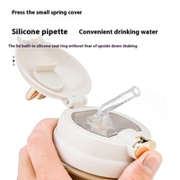 Nouveauté pour la rentrée scolaire : vente en gros de tasses à café en verre portables de grande capacité, style classique, avec un adorable motif de lapin de dessin animé