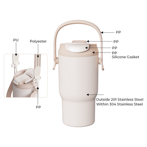 <span class=keywords><strong>Gobelet</strong></span> de voyage isotherme à double paroi en acier inoxydable personnalisé de 20 oz <span class=keywords><strong>avec</strong></span> poignée et <span class=keywords><strong>paille</strong></span> pour boissons chaudes et froides - Product Image 4