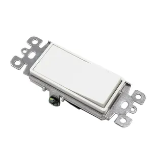 Interruptor de luz de pared, pulsador decorativo inteligente, estándar americano, blanco, 15A, 125V