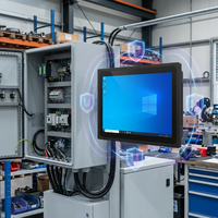 Moniteur tactile industriel mural encastré à double installation, écran LCD anti-poussière et anti-interférence