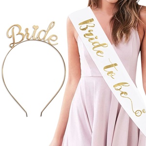 งานแต่งงานตกแต่งเจ้าสาวงานแต่งงานเจ้าสาวซาตินSash Bachelorette Party Girl Hen Partyอุปกรณ์ตกแต่ง - Product Image 1
