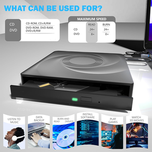 새로운 휴대용 컴퓨터는 소형 디스크 저장 장치 CD 라이터 버너 광학 드라이브 USB 외장 <span class=keywords><strong>DVD</strong></span> 플레이어 카드 리더 드라이브를 사용합니다. - Product Image 3