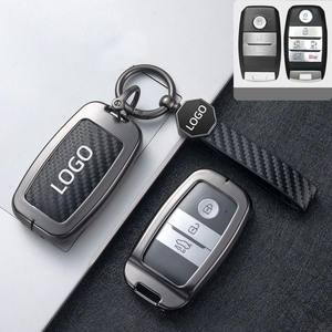 DM nouveau <span class=keywords><strong>Design</strong></span> coque de couverture de clé de voiture en cuir de carbone pour <span class=keywords><strong>Kia</strong></span> Sportage 4 Seltos Sorento Optima <span class=keywords><strong>Niro</strong></span> K2K5 porte-clés accessoires - Product Image 2