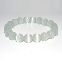 Assurance commerciale Bracelet en œil de chat blanc naturel de haute qualité 6/8/10 mm