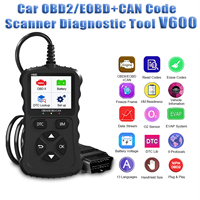 Escáner OBD2 V600 Negro, Lector de Códigos para Todos los Autos OBDII de 1996 en Adelante, Herramienta de Diagnóstico CAN con 1 Año de Garantía