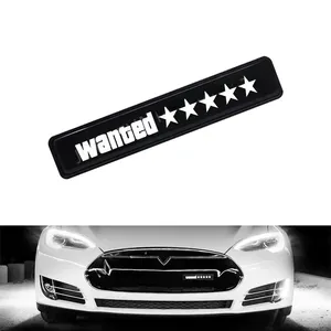 Se buscan 5 estrellas coche parrilla delantera emblema insignia LED luz blanca brillo Panel noche coche rejilla piezas