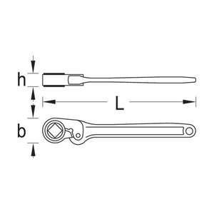 GEDORE - 6257440 Trinquete tipo fricción en pulgadas con anillo Perfil UD-EAN 4010886625743 RATCHETS 1/2" - Product Image 2