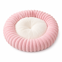 Lit pour chien confortable et solide, rond, pour chats et chiens, rembourré en coton PP, housse non amovible, utilisable toute l'année