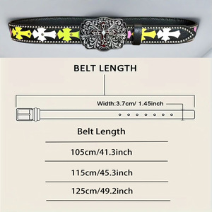 Mới lấp lánh Studded vành đai đinh tán cho phụ nữ cao bồi miền Tây Cowgirl thắt lưng với chéo cho quần jean Punk Goth PU người đàn ông da vành đai - Product Image 3