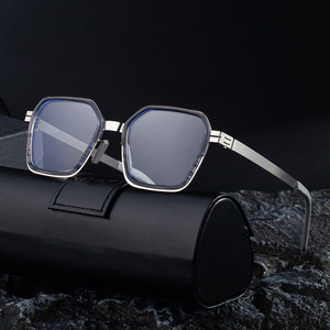 Lunettes de soleil polarisées à monture carrée pour hommes, en plastique noir et métal, protection UV400, type 3, My-98322 - Product Image 5