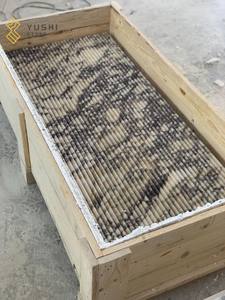 YUSHI 아파트용 혼드 마감 벽 디자인 럭셔리 모던 이탈리안 플루티드 엣지 칼라카타 비올라 대리석 타일 - Product Image 6