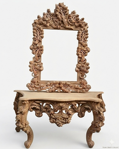 Mesa de Centro Moderna para Sala de Estar, Madera Sólida, con Espejo, Diseño de Mediados de Siglo, Hecha a Mano, de Lujo - Product Image 1