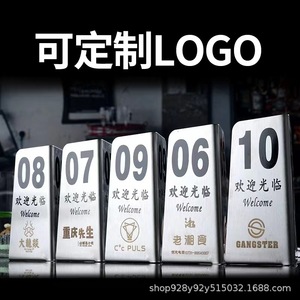 Stainless Steel <b>Table</b> Number Sign 66 Welcome <b>Card</b> Rectangle Minimalist Durable For Restaurant Hotel - Product Image 5