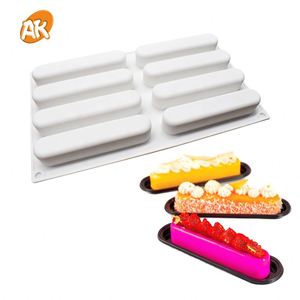 Wholesale 8-Piece Silicone Molds Long Finger Biscuit Feinan Snow Bar Mousse Ice Tray <b>Cake</b> <b>Tool</b> 100g OPP Bag Rectangle Numbered - Product Image 3