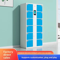 Casier électronique intelligent à reconnaissance faciale, armoire de rangement à 6 portes assemblée, avec lecteur de carte pour supermarchés et centres commerciaux, couleur au choix