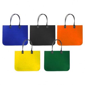 Nouveau sac fourre-tout tendance en feutre bleu avec poignées en PU pour événements publicitaires - Product Image 2
