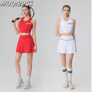 Aoyemaカスタムスウェットスーツコントラストカラーヨガ服ポロトップスポーツウェアゴルフブラスポーツスカートフィットネスセットテニスウェア - Product Image 1