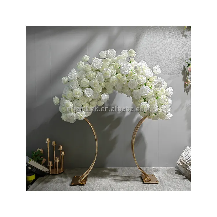 White Wedding Silk Flower Table Runner Long Flower Row Wedding Supplies