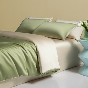 Austria Lanjing quattro pezzi tinta unita doppio Splicing alto numero ad alta densità lenzuolo e <span class=keywords><strong>copripiumino</strong></span> - Product Image 5