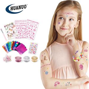 HUANUO, juguete <span class=keywords><strong>para</strong></span> niñas, <span class=keywords><strong>kit</strong></span> de tatuaje colorido DIY con pinza <span class=keywords><strong>para</strong></span> el pelo, pegatina <span class=keywords><strong>para</strong></span> uñas, juego de regalo <span class=keywords><strong>para</strong></span> juguete de fiesta - Product Image 3