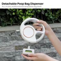2024 Laisse de chien rétractable avec logo personnalisé Flash LED lumineux Laisse de chien automatique et durable avec support de sac à crottes