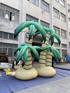 Modèle de noix de coco gonflable lumineux avec paille et Plumeria <span class=keywords><strong>Rubra</strong></span> pour la décoration de fête à la plage - Product Image 4