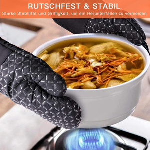 Guantes de horno transparentes con tira de silicona en forma de rejilla, color negro - Product Image 2