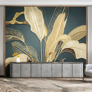Papel Tapiz Autoadhesivo 3D con Relieve <span class=keywords><strong>de</strong></span> Hoja <span class=keywords><strong>de</strong></span> Plátano Retro, Mural Grande para Sala <span class=keywords><strong>de</strong></span> Estar, Dormitorio, Decoración <span class=keywords><strong>de</strong></span> Pared <span class=keywords><strong>de</strong></span> Lujo para el Hogar - Product Image 2
